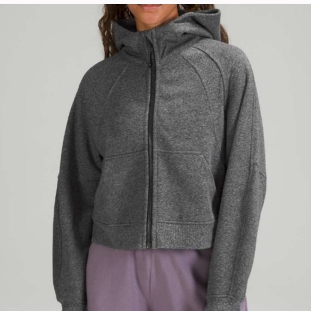 Lululemon Scuba Oversized Full-zip, Size M/L Color in Heathered Speckled Black